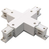 Łącznik Poczwórny Krzyżowy do Listw Szynowych Trójfazowych Biały