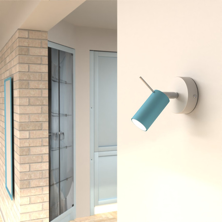 Lampa Ścienna Kinkiet PRESTON Niebieska Biała 1x mini GU10 Milagro