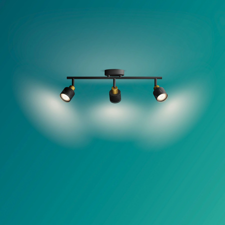 Lampa Sufitowa Reflektor 3x GU10 Czarna-Miedziana Niall Philips