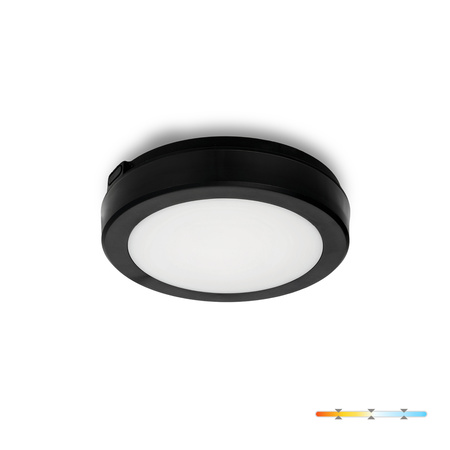 Plafon LED Łazienkowy Sufitowy Natynkowy 12W 1140lm 4000K 120° Czarny IP65 Nairos Kobi