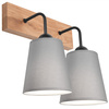 Lampa Ścienna Kinkiet LULA 2xE27 Szary Dębowy KM-2.200 Lamkur