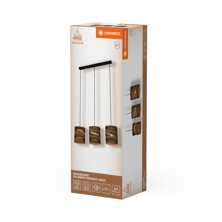 Lampa Sufitowa Wisząca Dekoracyjna E27 Brązowy Karton Decor Ledvance