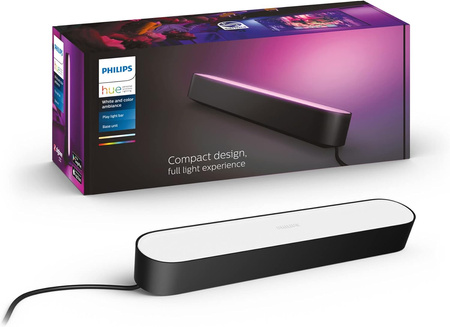 Lampka Biurkowa Podłużna LED 6.7W 500lm IP20 White and Color Ambiance RGB + TW Czarna 25cm Inteligentna SMART Zigbee Bluetooth Play Philips HUE