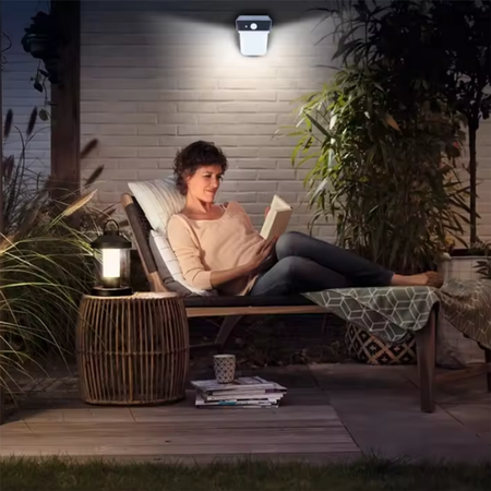 Lampa LED Solarna Ogrodowa Elewacyjna Kinkiet 4000K IP54 Czujnik Ruchu i Zmierzchu