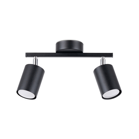 Lampa Sufitowa Listwa Oświetleniowa 2x GU10 Tuba Ruchoma Tubularna Czarna Minimalistyczna Lemmi Sollux