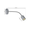 Lampa Ścienna Kinkiet MAXI Szara 1xGU10 Milagro