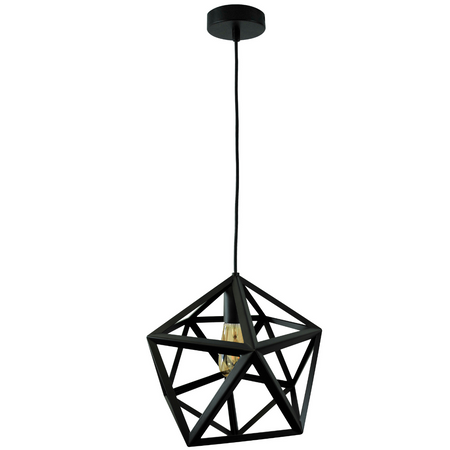 Lampa Wisząca Sufitowa GEOMETRYCZNA IL MIO DENMARK 1xE27 Czarna - GOLDLUX (Polux)