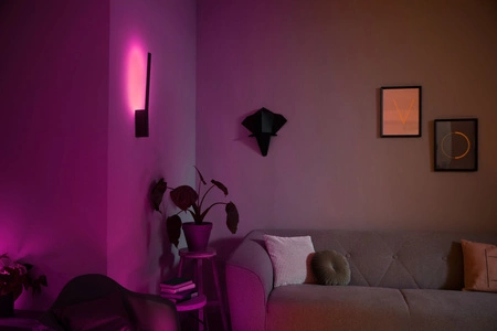 Lampa Ścienna Kinkiet LED 12.2W 850lm IP20 White and Color Ambiance RGB + TW Czarna Inteligentna SMART Zigbee Bluetooth Liane Philips HUE