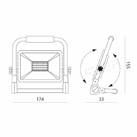 Naświetlacz Przenośny 50W Na Statywie Uchwyt Barwa Neutralna 4000K Mocny