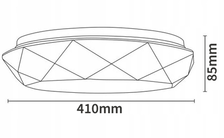 Plafon LED Oprawa lampa Sufitowa DIAMOND 48W 3600lm 41cm Vito + pilot 3000K-6400K