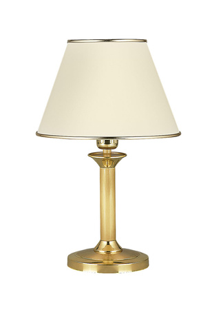 Lampa Stołowa CLASSIC E27 Biurkowa Nocna 44cm Abażur Klasyczna Ecru Złota Jupiter