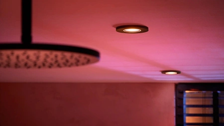 3x Oprawa Podtynkowa Wpuszczana LED Hermetyczna IP44 Łazienkowa 4.2W 400lm IP44 White and Color Ambiance RGB + TW Czarna Inteligentna SMART Zigbee Bluetooth Xamento Philips HUE