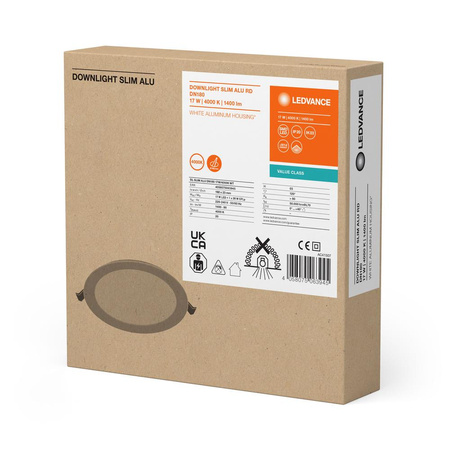 Panel LED Oprawa Podtynkowa Punktowa 17W 1400lm 4000K Neutralna Oczko Spot Biały Downlight Ledvance