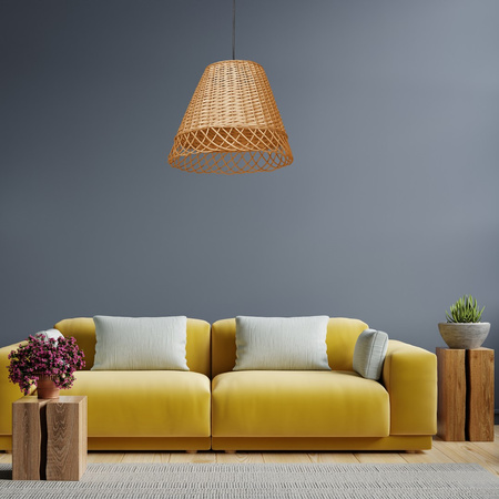 Lampa Wisząca Sufitowa VIMINI Brązowa 1xE27 WIklinowa Milagro