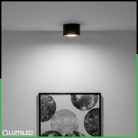 Oprawa Natynkowa HALOGENOWA Spot Tuba Ruchoma Okrągła Czarno-Złota 50mm AMAT-S LUMILED