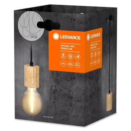 Lampa Sufitowa Wisząca E27 Zwis Brązowy Vintage 1906 Pendulum Ledvance