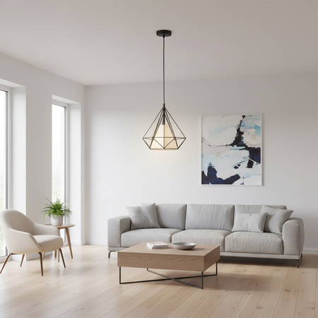 Lampa wisząca HIRA 1xE27 Geometryczna Oprawa Trójwymiarowa P314550 GOLDLUX (Polux) Metal