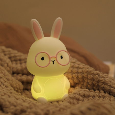 Lampka Dekoracyjna LED Królik 1W 3000K RGBW Biała Różowa Ściemnialna Florka Sanico Goldlux