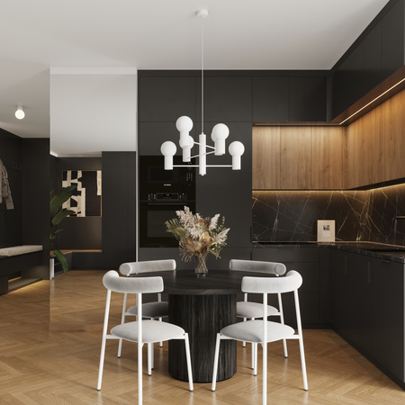 Lampa Wisząca Żyrandol 6x G9 Aluminiowa Biała Halo French Sky SL.1829 Sollux