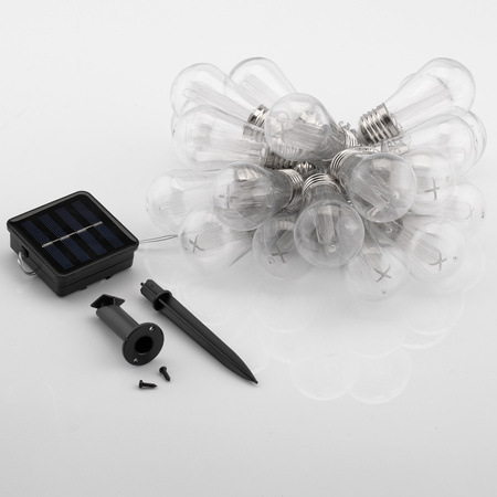 Girlanda Solarna Ogrodowa 20x LED Ozdobne Żarówki 5,69m Ciepła 3000K HELIC LUMILED