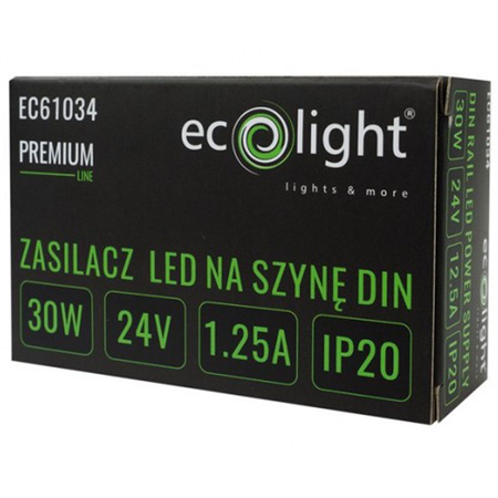 Zasilacz Na Szynę Led DIN Premium Line 30W 24V Ecolight