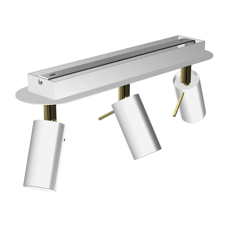 Lampa Sufitowa PRESTON Złota Biała 3x mini GU10 Milagro