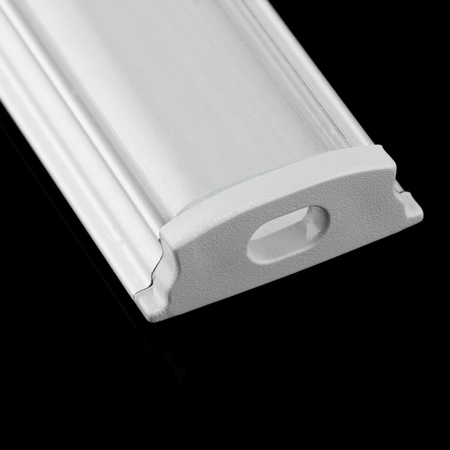 Profil Aluminiowy do LED KM34 Srebrny Natynkowy 2m + Przesłona przezroczysta + Zaślepki