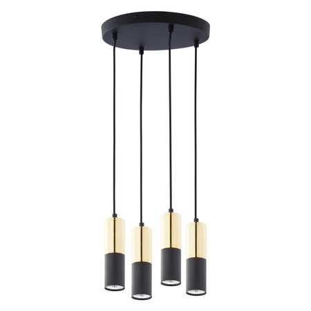 Lampa Sufitowa Wisząca ELIT BLACK Żyrandol Czarno-Złota Nowoczesna 4xGU10 4364 TK Lighting