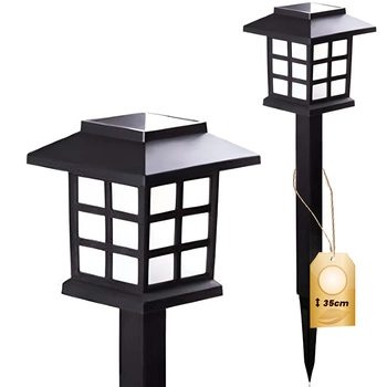 Lampa ogrodowa LED Solarna Wbijana LANTERN DOMEK 4000K Czarna