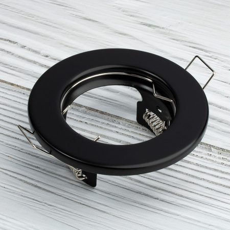 Oprawa HALOGENOWA Podtynkowa Stała Okrągła Czarna Blacha GU10 MR16