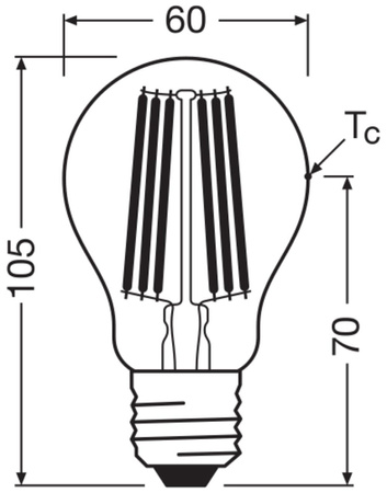 2x Żarówka LED A60 E27 7.2W = 100W 1521lm 4000K Neutralna 320° Filament CLASSIC ENERGY EFFICIENCY Osram