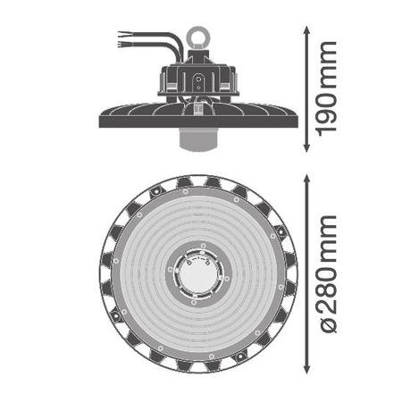 Lampa LED Oprawa Przemysłowa 87W 13000lm 4000K Neutralna z Czujnikiem Ruchu Zmierzchu Czarny IP65 IK08 High Bay Gen 4 Ledvance