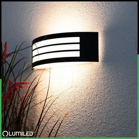 Kinkiet Ogrodowy Elewacyjny Lampa Zewnętrzna E27 CZARNA IP44 FREESIA LUMILED