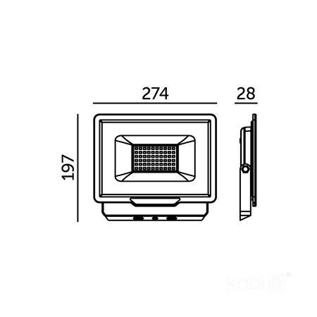Naświetlacz LED Zewnętrzny Ogrodowy 100W 8500lm 4000K Neutralny 120° IP65 Czarny MH Kobi