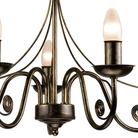 Lampa Wisząca Sufitowa DONATO 5xE27 Żyrandol Czarna Klasyczna LM-5.29 Lamkur