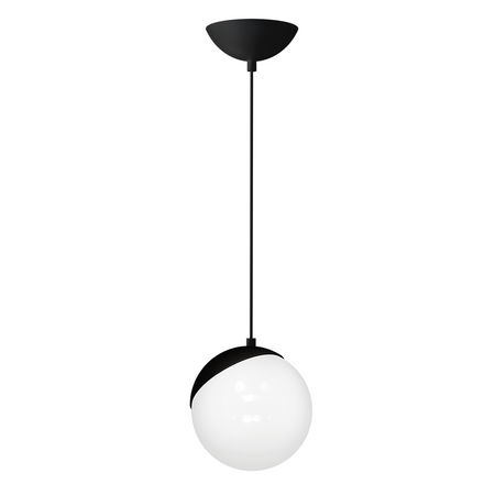 Lampa wisząca SFERA 1xE27 60W Biała Kula Czarne Detale MLP5739 Milagro Metal + Szkło