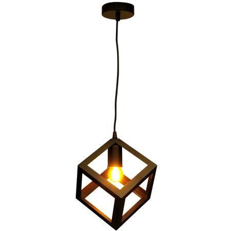 Lampa Wisząca Sufitowa Geometryczna IL MIO SWEDEN 1xE27 Czarna - GOLDLUX (Polux)