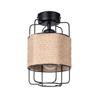 Lampa Sufitowa Oprawa Natynkowa E27 Geometryczna Geometryczna Czarna Industrialna Gizur Sollux