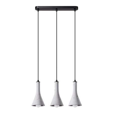 Lampa Sufitowa Wisząca Zwis 3x E14 Żyrandol Geometryczna Szara Nowoczesna Rea Sollux