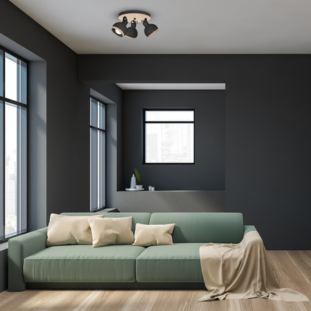 Lampa Sufitowa OVAL Czarna 3xE27 Milagro