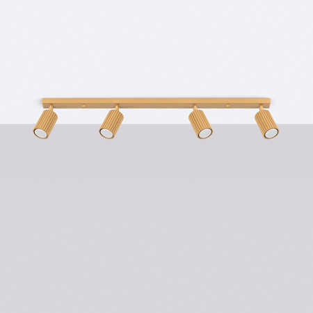 Lampa Sufitowa Reflektor Tuba Spot 4x GU10 Złota Karbon Deep Space SL.1565 Sollux