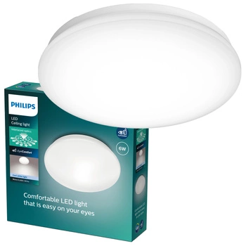 Lampa Sufitowa Plafon LED 6W 640lm 4000K Biała Moire CL200 Philips