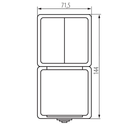 Łącznik Świecznikowy Gniazdo Zasilające Pionowe Ochrona Styków 10A Uziemienie IP54 Prostokątne Szare TEKNO Kanlux