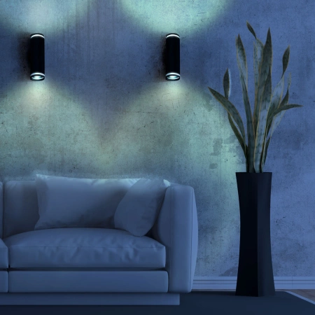 Kinkiet Ścienny Lampa Oprawa Natynkowa 2x GU10 Czarny PARIS Sanico Goldlux