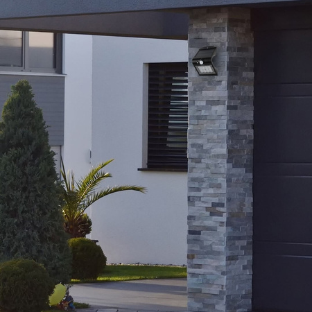 Lampa Ogrodowa Solarna Kinkiet Elewacyjny BUTTERFLY LED IP65 1,5W 4000K Czujnik Czarna Eko-Light