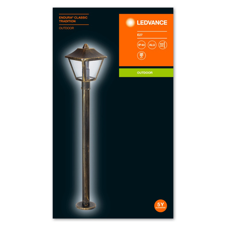 Lampa Ogrodowa Zewnętrzna Kinkiet Elewacyjny LED E27 IP44 Czarny Endura Ledvance