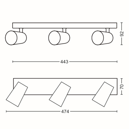 Lampa Sufitowa Reflektor Natynkowy 3x GU10 Aluminium Paisley Philips