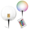 Lampa Solarna Ogrodowa LED Wbijana Ozdobna Naziemna Lampka Kula Zewnętrzna RGB + PILOT