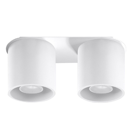 Lampa Sufitowa Oprawa Natynkowa 2x GU10 Cylindryczna Biała Nowoczesna Orbis Sollux