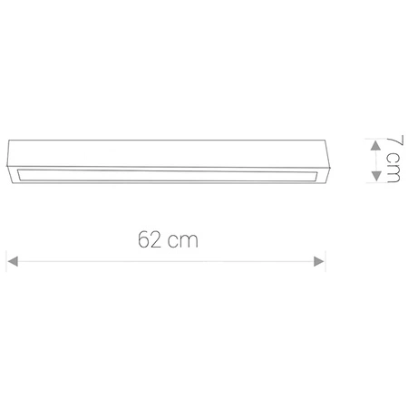 Lampa Ścienna STRAIGHT 9620 Nowodvorski Świetlówka T8 10W 3000K 62 cm Ciepła